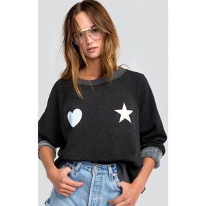Wildfox Black Sweatshirt with Heart and Star